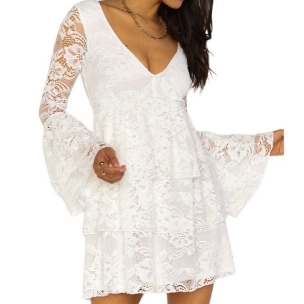 Elegant White Lace Dress